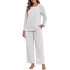 image:imagePrinStory Flannel Pajamas for Women Set Winter Fleece Pjs Sets S2XLLight Gray