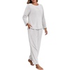 image:imagePrinStory Flannel Pajamas for Women Set Winter Fleece Pjs Sets S2XLLight Gray
