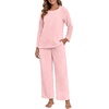 image:imagePrinStory Flannel Pajamas for Women Set Winter Fleece Pjs Sets S2XLLight Pink