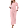 image:imagePrinStory Flannel Pajamas for Women Set Winter Fleece Pjs Sets S2XLLight Pink