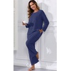 image:imagePrinStory Flannel Pajamas for Women Set Winter Fleece Pjs Sets S2XLNavy Blue