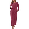 image:imagePrinStory Flannel Pajamas for Women Set Winter Fleece Pjs Sets S2XLWine Red