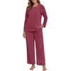 image:imagePrinStory Flannel Pajamas for Women Set Winter Fleece Pjs Sets S2XLWine Red