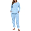 image:imagePrinStory Flannel Pajamas for Women Winter Pajama Set S2XLBlue