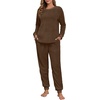 image:imagePrinStory Flannel Pajamas for Women Winter Pajama Set S2XLCoffee