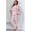 image:imagePrinStory Flannel Pajamas for Women Winter Pajama Set S2XLFpapricot Red Heart