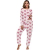 image:imagePrinStory Flannel Pajamas for Women Winter Pajama Set S2XLFpapricot Red Heart