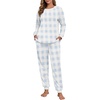 image:imagePrinStory Flannel Pajamas for Women Winter Pajama Set S2XLFpblue Plaid