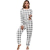 image:imagePrinStory Flannel Pajamas for Women Winter Pajama Set S2XLFpgray Small Plaid