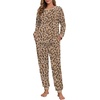 image:imagePrinStory Flannel Pajamas for Women Winter Pajama Set S2XLFpleopard Print