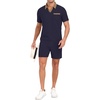 image:imagePrinStory Mens 2 Piece Polo Shirt and Shorts Set Waffle Suits S2XLNavy Blue