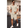 image:imagePrinStory Mens Outfits Short Sleeve Button Down Tracksuit M3XLApricot