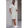 image:imagePrinStory Mens Outfits Short Sleeve Button Down Tracksuit M3XLWhite