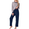 image:imagePrinStory Mens Pajama Sets Long Sleeve Sleepwear Pjs Soft Nightwear S2XL01light Gray Navy Blue