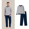 image:imagePrinStory Mens Pajama Sets Long Sleeve Sleepwear Pjs Soft Nightwear S2XL01light Gray Navy Blue
