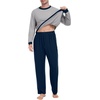 image:imagePrinStory Mens Pajama Sets Long Sleeve Sleepwear Pjs Soft Nightwear S2XL01light Gray Navy Blue
