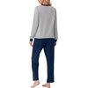 image:imagePrinStory Mens Pajama Sets Long Sleeve Sleepwear Pjs Soft Nightwear S2XL01light Gray Navy Blue