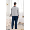 image:imagePrinStory Mens Pajama Sets Long Sleeve Sleepwear Pjs Soft Nightwear S2XL01light Gray Navy Blue