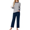 image:imagePrinStory Mens Pajama Sets Long Sleeve Sleepwear Pjs Soft Nightwear S2XL01light Gray Navy Blue
