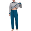 image:imagePrinStory Mens Pajama Sets Long Sleeve Sleepwear Pjs Soft Nightwear S2XL02light Gray Gray Blue