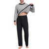 image:imagePrinStory Mens Pajama Sets Long Sleeve Sleepwear Pjs Soft Nightwear S2XL03light Gray Black