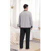 image:imagePrinStory Mens Pajama Sets Long Sleeve Sleepwear Pjs Soft Nightwear S2XL03light Gray Black