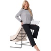 image:imagePrinStory Mens Pajama Sets Long Sleeve Sleepwear Pjs Soft Nightwear S2XL03light Gray Black