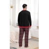 image:imagePrinStory Mens Pajama Sets Long Sleeve Sleepwear Pjs Soft Nightwear S2XLBlack Red Plaid 2