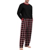 image:imagePrinStory Mens Pajama Sets Long Sleeve Sleepwear Pjs Soft Nightwear S2XLBlack Red Plaid 2