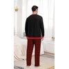 image:imagePrinStory Mens Pajama Sets Long Sleeve Sleepwear Pjs Soft Nightwear S2XLBlack Red Plaid