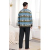 image:imagePrinStory Mens Pajama Sets Long Sleeve Sleepwear Pjs Soft Nightwear S2XLBlue Black Sheep