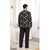 image:imagePrinStory Mens Pajama Sets Long Sleeve Sleepwear Pjs Soft Nightwear S2XLBrown Blue Diamond