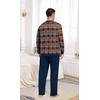 image:imagePrinStory Mens Pajama Sets Long Sleeve Sleepwear Pjs Soft Nightwear S2XLBrown Blue Plaid