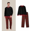 image:imagePrinStory Mens Pajama Sets Long Sleeve Sleepwear Pjs Soft Nightwear S2XLChristmas Red Green Plaid 2