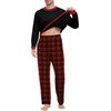 image:imagePrinStory Mens Pajama Sets Long Sleeve Sleepwear Pjs Soft Nightwear S2XLChristmas Red Green Plaid