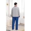 image:imagePrinStory Mens Pajama Sets Long Sleeve Sleepwear Pjs Soft Nightwear S2XLLight Gray Blue