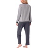 image:imagePrinStory Mens Pajama Sets Long Sleeve Sleepwear Pjs Soft Nightwear S2XLLight Gray Dark Gray