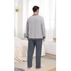 image:imagePrinStory Mens Pajama Sets Long Sleeve Sleepwear Pjs Soft Nightwear S2XLLight Gray Dark Gray
