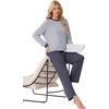 image:imagePrinStory Mens Pajama Sets Long Sleeve Sleepwear Pjs Soft Nightwear S2XLLight Gray Dark Gray