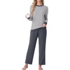 image:imagePrinStory Mens Pajama Sets Long Sleeve Sleepwear Pjs Soft Nightwear S2XLLight Gray Dark Gray