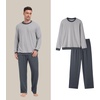 image:imagePrinStory Mens Pajama Sets Long Sleeve Sleepwear Pjs Soft Nightwear S2XLLight Gray Dark Gray