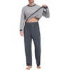 image:imagePrinStory Mens Pajama Sets Long Sleeve Sleepwear Pjs Soft Nightwear S2XLLight Gray Dark Gray