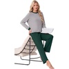 image:imagePrinStory Mens Pajama Sets Long Sleeve Sleepwear Pjs Soft Nightwear S2XLLight Gray Dark Green