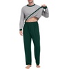 image:imagePrinStory Mens Pajama Sets Long Sleeve Sleepwear Pjs Soft Nightwear S2XLLight Gray Dark Green