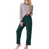 image:imagePrinStory Mens Pajama Sets Long Sleeve Sleepwear Pjs Soft Nightwear S2XLLight Gray Dark Green