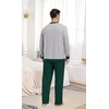 image:imagePrinStory Mens Pajama Sets Long Sleeve Sleepwear Pjs Soft Nightwear S2XLLight Gray Dark Green