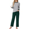 image:imagePrinStory Mens Pajama Sets Long Sleeve Sleepwear Pjs Soft Nightwear S2XLLight Gray Dark Green