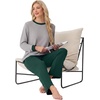 image:imagePrinStory Mens Pajama Sets Long Sleeve Sleepwear Pjs Soft Nightwear S2XLLight Gray Dark Green