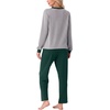 image:imagePrinStory Mens Pajama Sets Long Sleeve Sleepwear Pjs Soft Nightwear S2XLLight Gray Dark Green