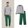 image:imagePrinStory Mens Pajama Sets Long Sleeve Sleepwear Pjs Soft Nightwear S2XLLight Gray Green